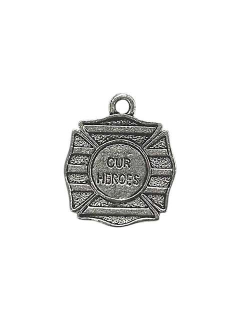 Our Heroes Firefighter Pewter Charm With Stainless Steel Split Ring – Custom Jewelry Accessory | Made in USA Michelle Marie Boutique  Charms and Pendants