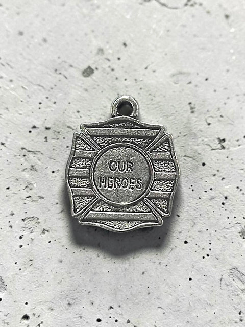 Our Heroes Firefighter Pewter Charm With Stainless Steel Split Ring – Custom Jewelry Accessory | Made in USA Michelle Marie Boutique  Charms and Pendants