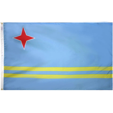 Outdoor Nylon Aruba Flag – 200 Denier UV-Resistant Colors – Durable Custom Flag | Made in USA Freedom Flag and Pole 
