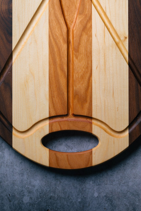 Oval Edge Grain Wood Carving Board – Handmade Kitchen Cutting Board | Made in USA Montana Block  New Pattern