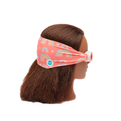Over The Rainbow Swim Goggles – Tangle-Free Strap, Pastel Rainbow Print, One Size Fits Kids to Adults | Assembled in USA Splash Place  Swim Goggles