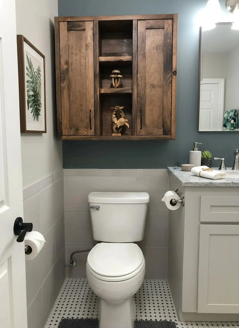 Over Toilet Storage Cabinet – Handcrafted White Pine Bathroom Organizer | Made in USA Limitless Woodworking  item