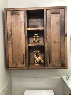 Over Toilet Storage Cabinet – Handcrafted White Pine Bathroom Organizer | Made in USA Limitless Woodworking  item