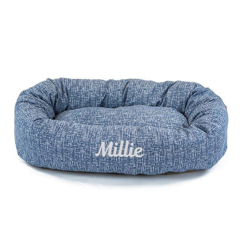 Personalized Heathered Cotton Dog Bed – Cozy Supportive Design | Made in USA Majestic Pet 