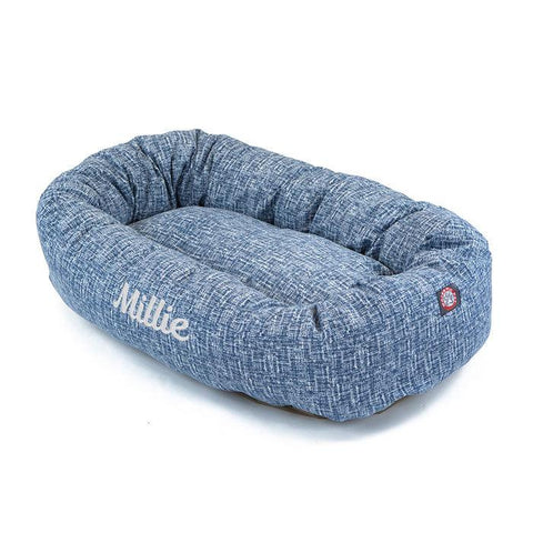 Personalized Heathered Cotton Dog Bed – Cozy Supportive Design | Made in USA Majestic Pet 