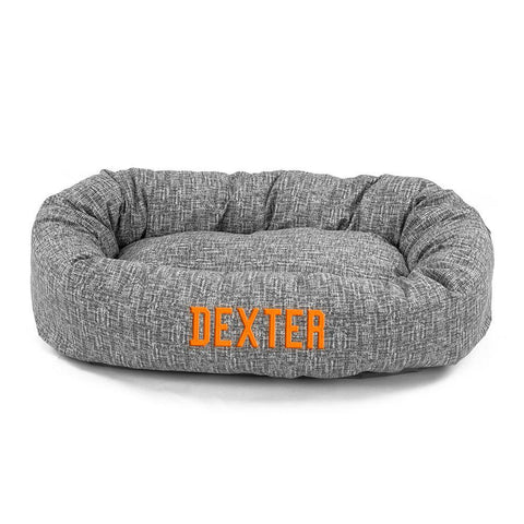 Personalized Heathered Cotton Dog Bed – Cozy Supportive Design | Made in USA Majestic Pet 