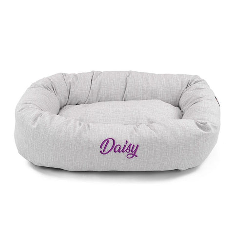 Personalized Heathered Cotton Dog Bed – Cozy Supportive Design | Made in USA Majestic Pet 