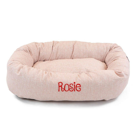 Personalized Heathered Cotton Dog Bed – Cozy Supportive Design | Made in USA Majestic Pet 