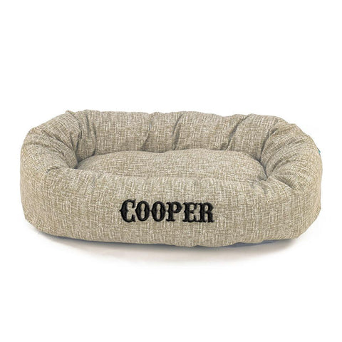 Personalized Heathered Cotton Dog Bed – Cozy Supportive Design | Made in USA Majestic Pet 
