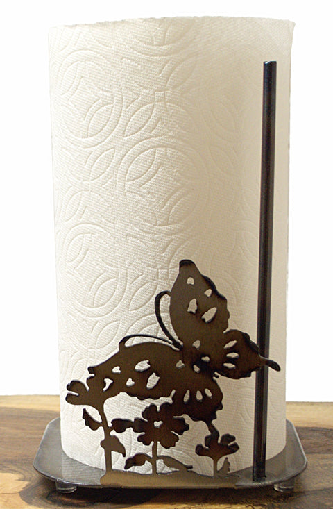 Rustic Butterfly Paper Towel Stand – Handcrafted Kitchen Organizer | Made in USA Knights Home Decor  item