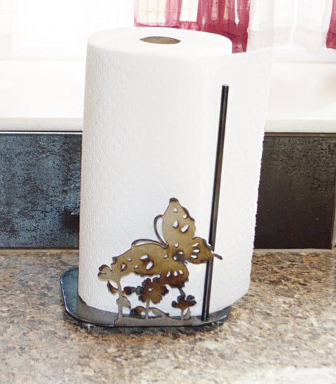 Handcrafted Butterfly Paper Towel Holder – Decorative Kitchen Accessory | Made in USA Knights Home Decor  item