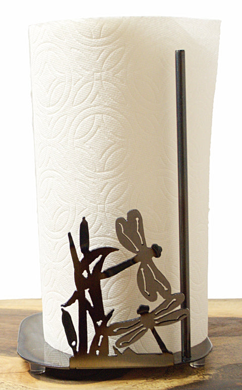 Handcrafted Dragonfly Paper Towel Holder – Nature-Inspired Kitchen Accessory | Made in USA Knights Home Decor  item