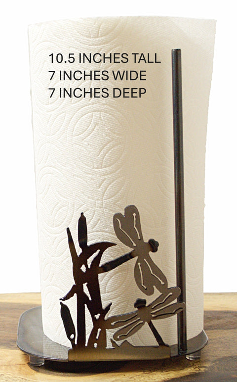 Handcrafted Dragonfly Paper Towel Holder – Nature-Inspired Kitchen Accessory | Made in USA Knights Home Decor  item