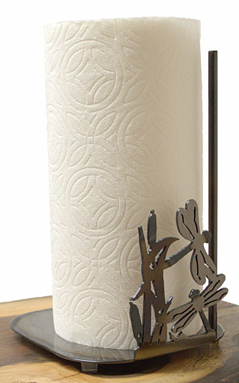 Handcrafted Dragonfly Paper Towel Holder – Nature-Inspired Kitchen Accessory | Made in USA Knights Home Decor  item