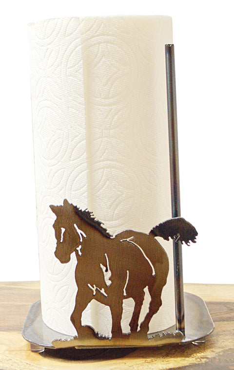 Rustic Horse Paper Towel Holder – Equestrian Kitchen Accessory | Handcrafted in USA Knights Home Decor  item