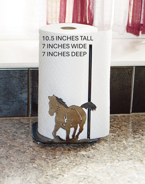Rustic Horse Paper Towel Holder – Equestrian Kitchen Accessory | Handcrafted in USA Knights Home Decor  item