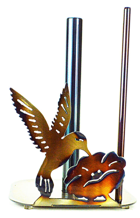 Handcrafted Hummingbird Paper Towel Holder – Rustic Metal Kitchen Accessory | Made in USA Knights Home Decor  item