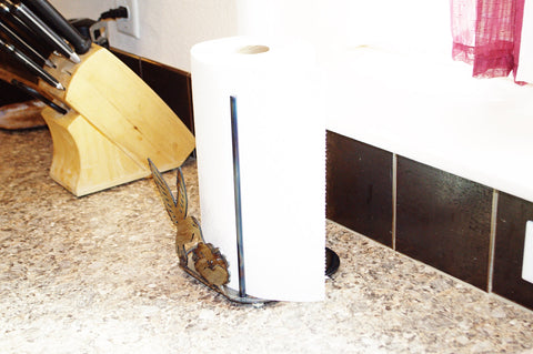 Handcrafted Hummingbird Paper Towel Holder – Rustic Metal Kitchen Accessory | Made in USA Knights Home Decor  item