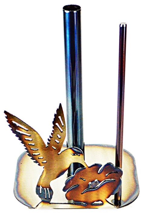 Handcrafted Hummingbird Paper Towel Holder – Rustic Metal Kitchen Accessory | Made in USA Knights Home Decor  item