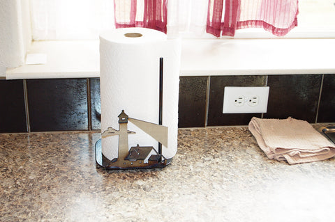 Rustic Lighthouse Paper Towel Holder – Coastal Kitchen Accessory | Handcrafted in USA Knights Home Decor  item