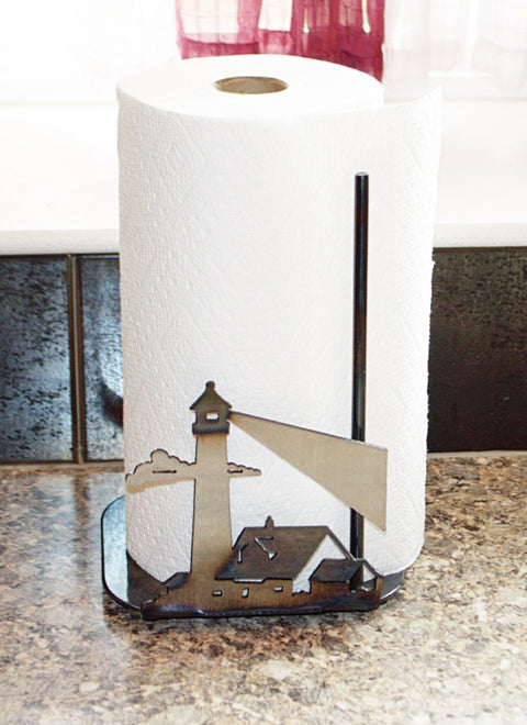 Rustic Lighthouse Paper Towel Holder – Coastal Kitchen Accessory | Handcrafted in USA Knights Home Decor  item