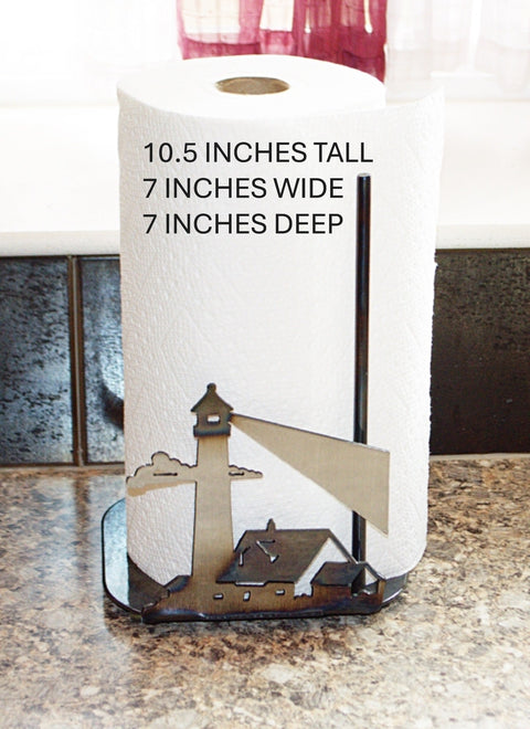 Rustic Lighthouse Paper Towel Holder – Coastal Kitchen Accessory | Handcrafted in USA Knights Home Decor  item