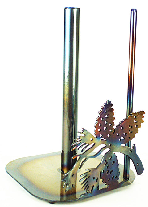 Rustic Pinecone Paper Towel Stand – Handcrafted Kitchen Accessory | Made in USA Knights Home Decor  item