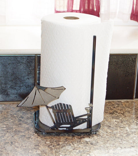 Coastal Beach Scene Paper Towel Holder – Handmade Metal Kitchen Accessory | Made in USA Knights Home Decor  item