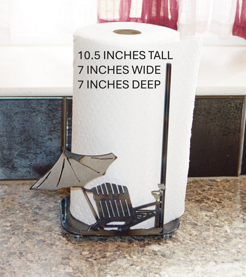 Coastal Beach Scene Paper Towel Holder – Handmade Metal Kitchen Accessory | Made in USA Knights Home Decor  item