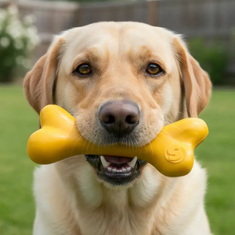 PUP-X Glow in the Dark Synthetic Rubber Dog Bone Toy – Durable Chew & Floating Toy | Made in USA SodaPup  Rubber Dog Toys