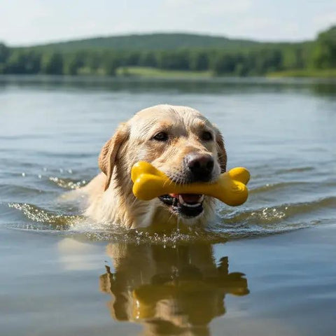PUP-X Glow in the Dark Synthetic Rubber Dog Bone Toy – Durable Chew & Floating Toy | Made in USA SodaPup  Rubber Dog Toys