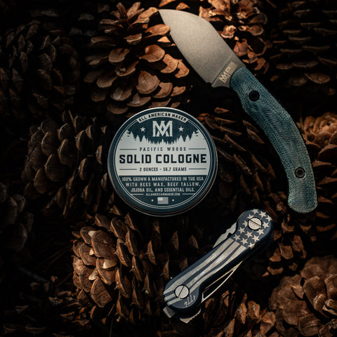 Pacific Woods Solid Cologne 2 Oz – Handcrafted Natural Scent with Beeswax & Jojoba Oil | Made in USA All American Maker 
