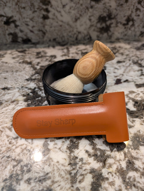 Premium Leather Travel Case for RazorWorks R1 Hammerhead Shaving Tool – Durable Moisture-Resistant Design | Made in USA RazorWorks 