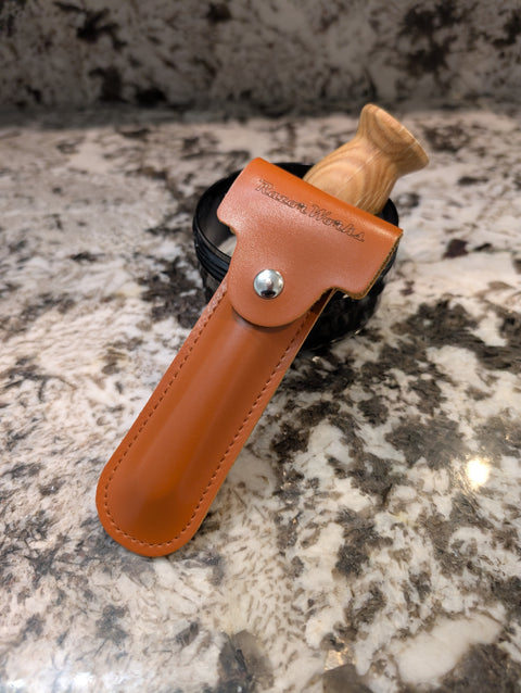 Premium Leather Travel Case for RazorWorks R1 Hammerhead Shaving Tool – Durable Moisture-Resistant Design | Made in USA RazorWorks 