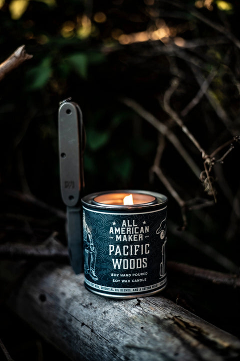 Pacific Woods Soy Wax Candle 8oz – Hand Poured | Made in USA All American Maker 