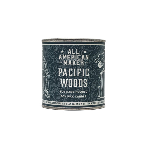 Pacific Woods Soy Wax Candle 8oz – Hand Poured | Made in USA All American Maker 