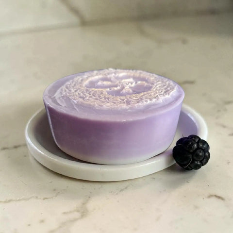 Pack of 2 Handcrafted Goat Milk Loofah Soap Duo – Black Raspberry Vanilla Scent | Natural Exfoliating Bars Made in USA Frances Farm & Craft 