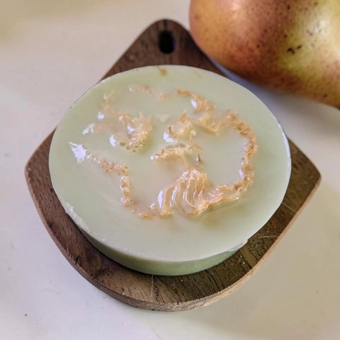 Pack of 2 Handcrafted Goat Milk Loofah Soap Duo – Pear Scented Bar Soap Exfoliant | Made in USA Natural Bath Body Care Frances Farm & Craft  Soap