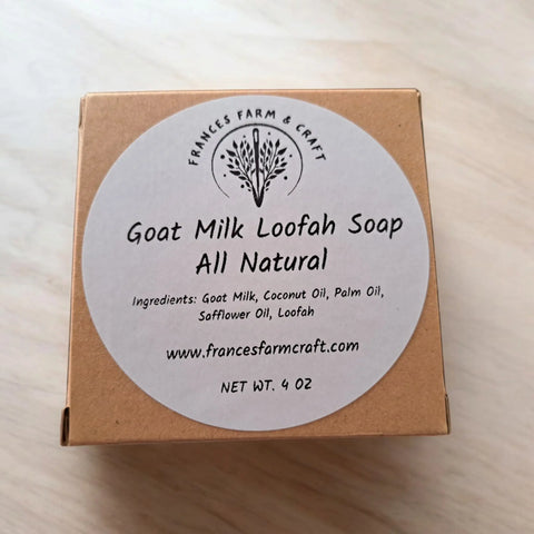 Pack of 2 Natural Goat Milk Loofah Soap Set – Exfoliating Handmade Bath Bars | Made in USA by Frances Farm & Craft Frances Farm & Craft 