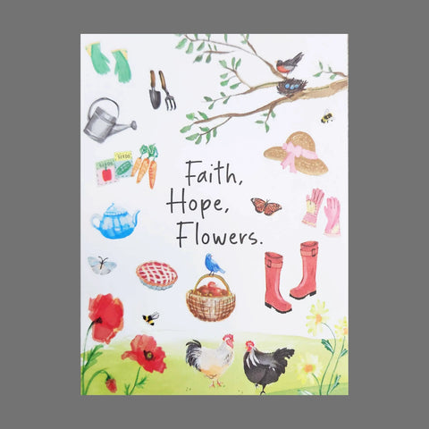 Pack of 4 Garden-Themed Watercolor Greeting Cards 4.5x6.25 Inch – JuLu Cards | Made in USA JuLu Cards  Blank Cards