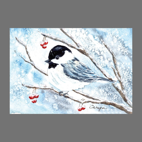 Pack of 8 Winter Chickadee Greeting Cards 3.5x5 Inch – Blank Note Cards for Bird Lovers | Made in USA JuLu Cards  Blank Cards