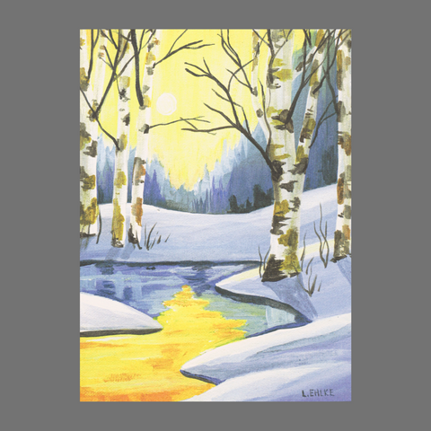 Set of 4 Birch Tree Sunset Greeting Cards – Nature Scene | Made in USA JuLu Cards  Blank Cards