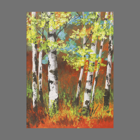 Set of 4 Autumn Birch Tree Greeting Cards – Seasonal Fall Forest Art | Made in USA JuLu Cards  Blank Cards
