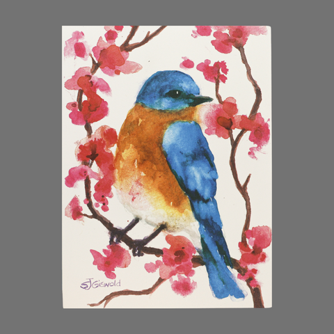 Pack of 4 Watercolor Bird Greeting Cards – 4.5x6.25 Inch | Made in USA JuLu Cards  Blank Cards