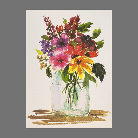 Set of 4 Floral Greeting Cards – Clear Vase Design | Made in USA JuLu Cards  Blank Cards