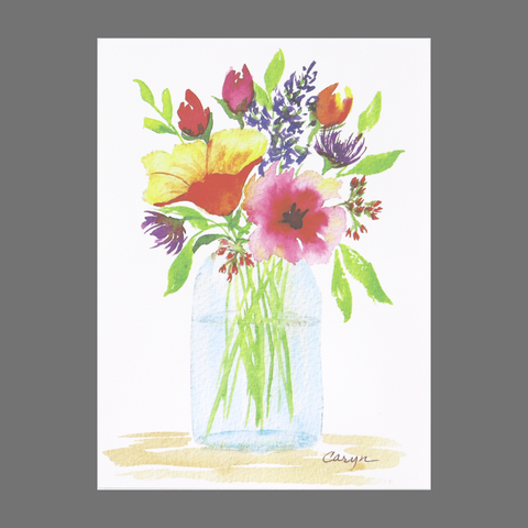 Pack of 4 Floral Greeting Cards – Clear Vase Design | American Made Stationery JuLu Cards  Blank Cards