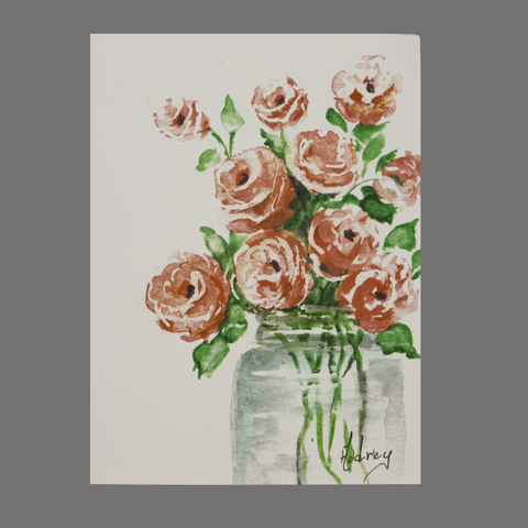 Set of 4 Red Floral Jar Greeting Cards – Handmade – JuLu Cards | Made in USA JuLu Cards  Blank Cards