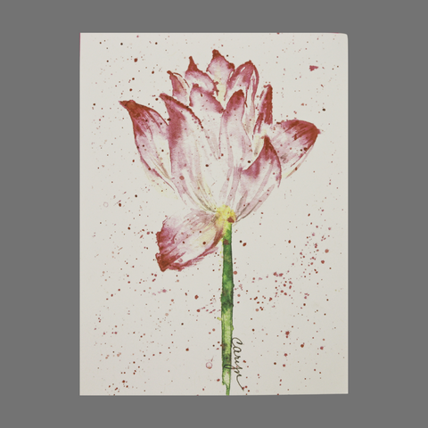 Pack of 4 Handmade Single Flower Greeting Cards – Speckled Design | Made in USA JuLu Cards  Blank Cards