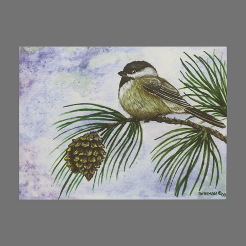 Pack of 4 Small Bird Pinecone Greeting Cards – Rustic Woodland Art | Made in USA JuLu Cards  Blank Cards