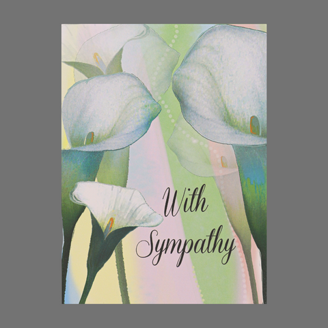 Sympathy Card Set of 4 – White Floral Design on Colorful Background | Made in USA JuLu Cards  Sympathy Cards